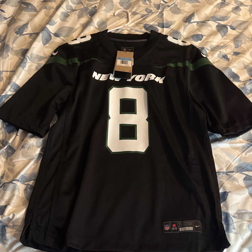Aaron Rodger’s Nike Black New York JETS Jersey with Number 8